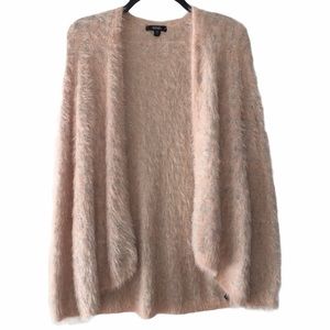 Xoxo fuzzy light pink/silver cardigan
